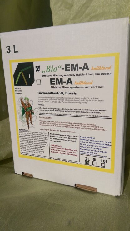 "Bio"-EM-A hellblond, 3l-Bag in Box, Effektive Mikroorganismen aktiviert, hell